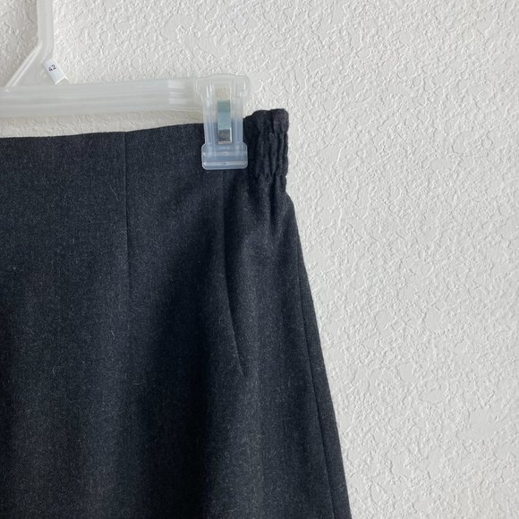 Wool Elastic-Waist Midi A-Line Skirt - Picture 2 of 4